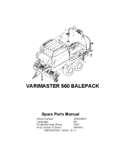 Deutz-Fahr Varimaster 560 BalePack Baler-wrapper chamber 2009 Parts Manual Catalog Pdf Download