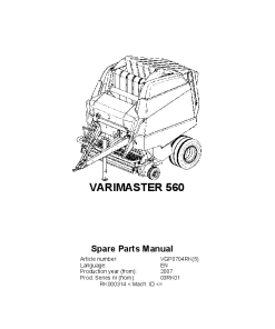 Deutz-Fahr Varimaster 560 Balers Round Variable chamber 2007 Parts Manual Catalog Pdf Download