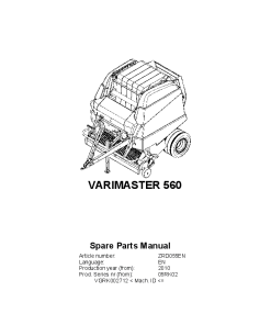 Deutz-Fahr Varimaster 560 Balers Round Variable chamber 2010 Parts Manual Catalog Pdf Download