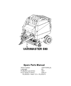 Deutz-Fahr Varimaster 590 02RL01 Balers Round Variable chamber 2007 Parts Manual Catalog Pdf Download