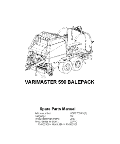 Deutz-Fahr Varimaster 590 BalePack 02RV01 Baler-wrapper chamber 2007 Parts Manual Catalog Pdf Download