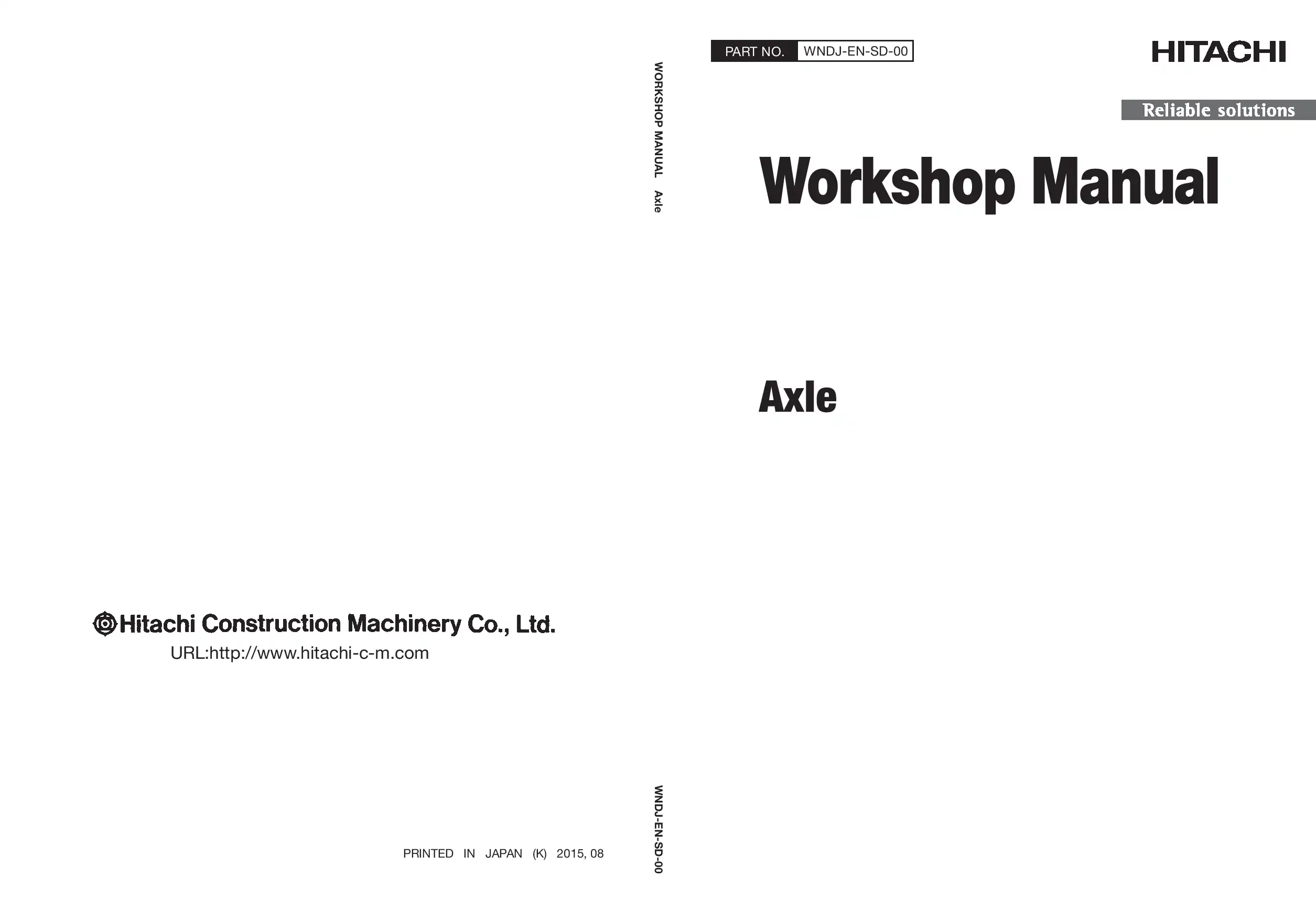 Hitachi ZF Multitrac MT-L 3085 II 3095 II Axle for ZW180-5A 220-5A Repair manual PDF download