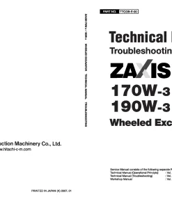 Hitachi ZX170W-3 190W-3 Troubleshooting Technical manual PDF download