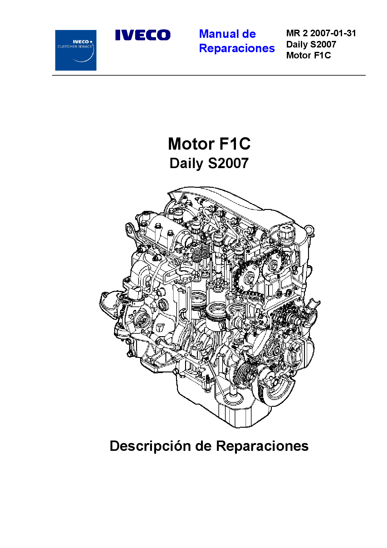 IVECO F1C Motor Daily S2007 FI Engine Service Repair Manual PDF Download