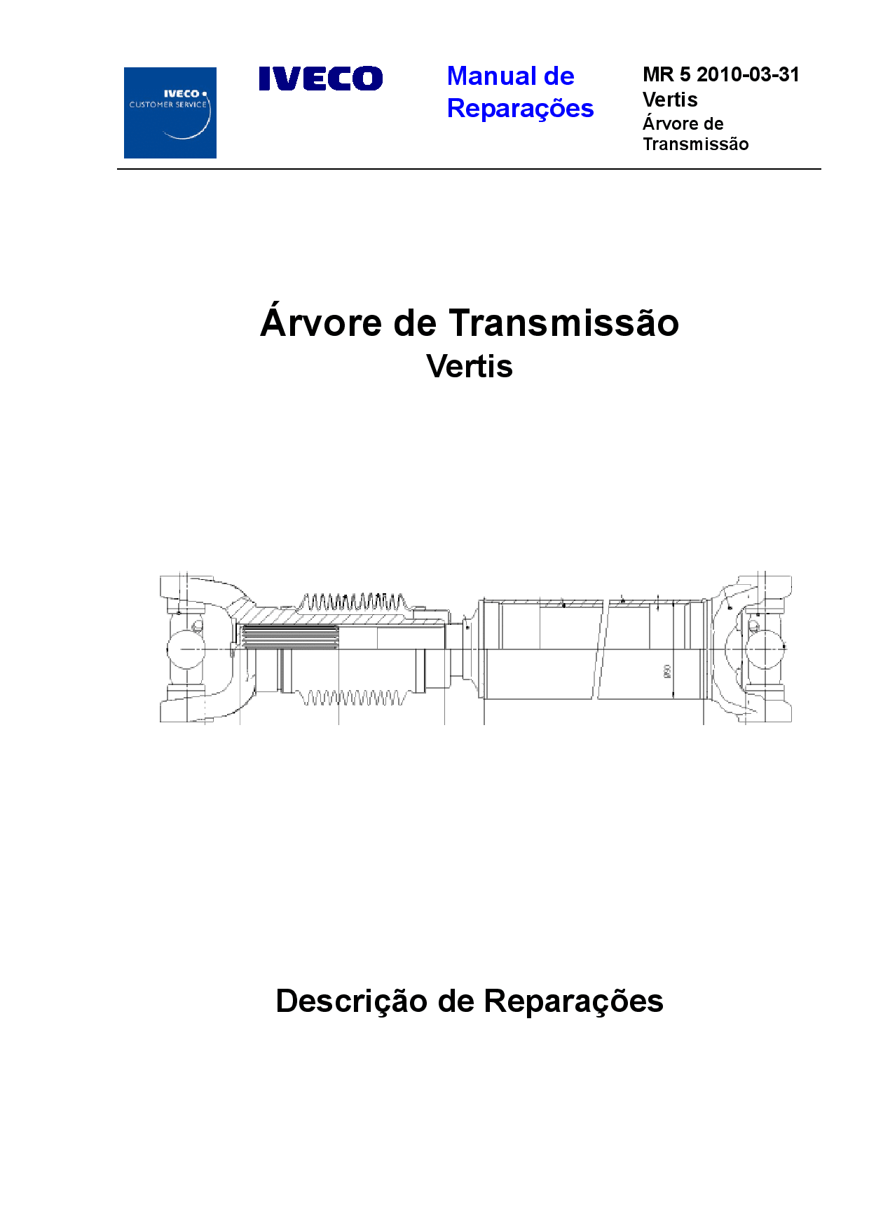 IVECO MR 05 Vertis Arvore Transmissao Portuguese Manual de Reparacoes PDF Download