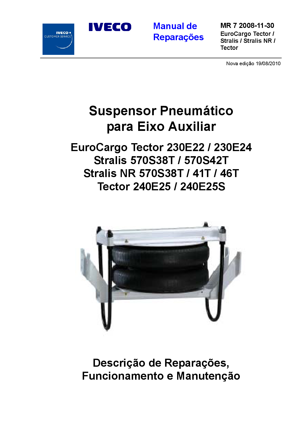 IVECO MR 07 Stralis Euro Cargo Tector Suspensor Pneumatico Eixo Auxiliar Spanish Manual de Reparaciones PDF Download