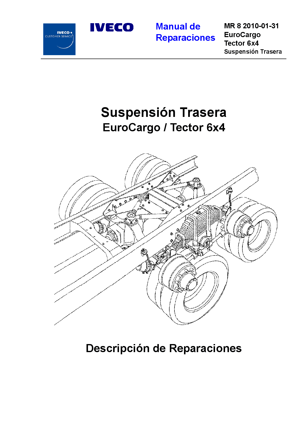 IVECO MR 08 Eurocargo Tector 6x4 Suspension Trasera Spanish Manual de Reparaciones PDF Download