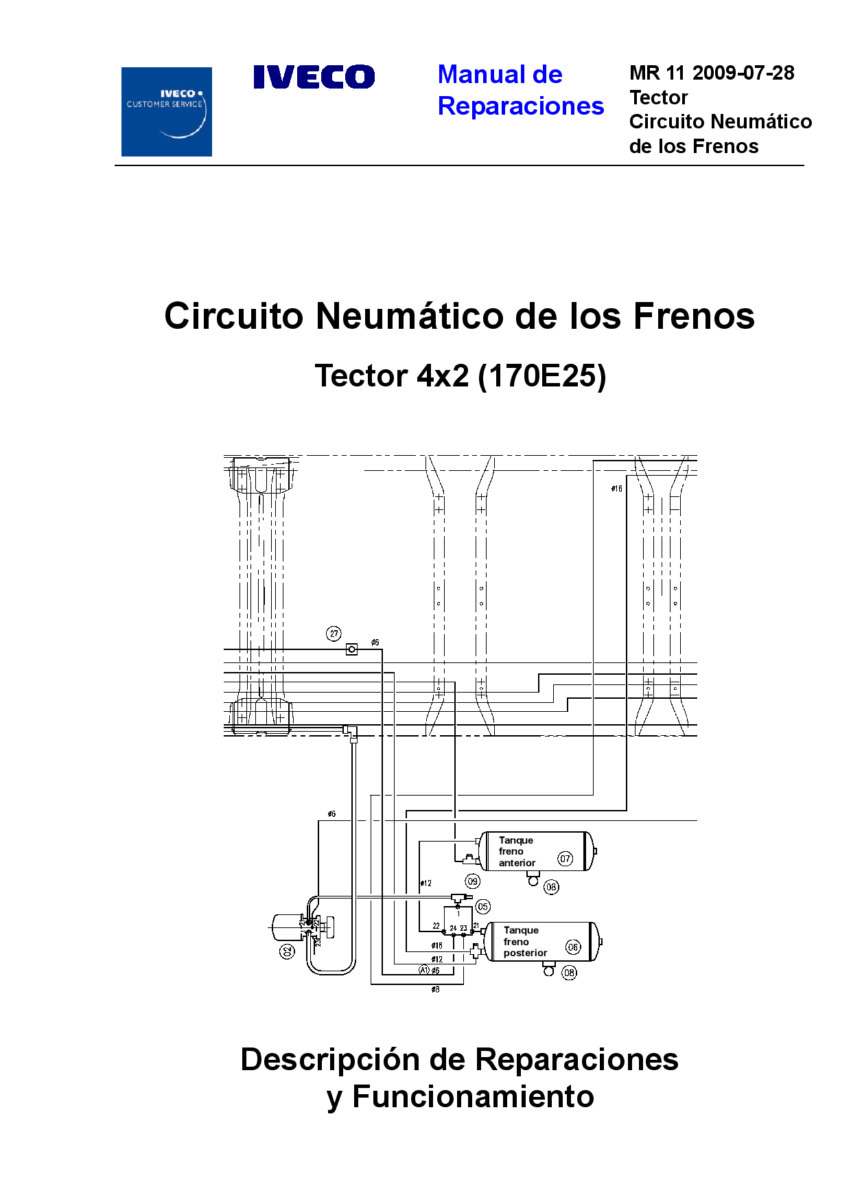 IVECO MR 11 Tector 4x2 Circuito Neumatico Frenos Spanish Manual de Reparaciones PDF Download