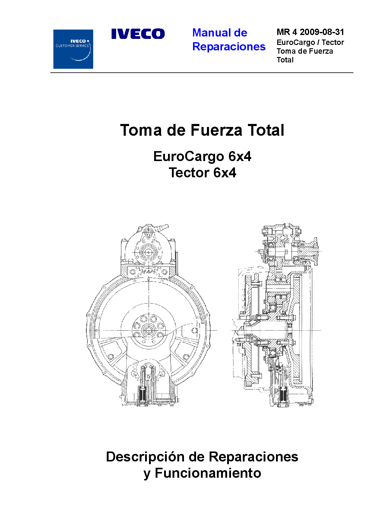 IVECO MR 4 EuroCargo Tector 6x4 Toma Fuerza Total Spanish Manual de Reparaciones PDF Download