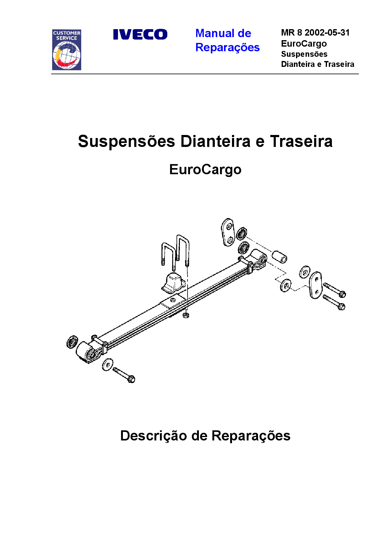 IVECO MR 8 EuroCargo Suspensoes Dianteira e Traseira Portuguese Manual de Reparacoes PDF Download