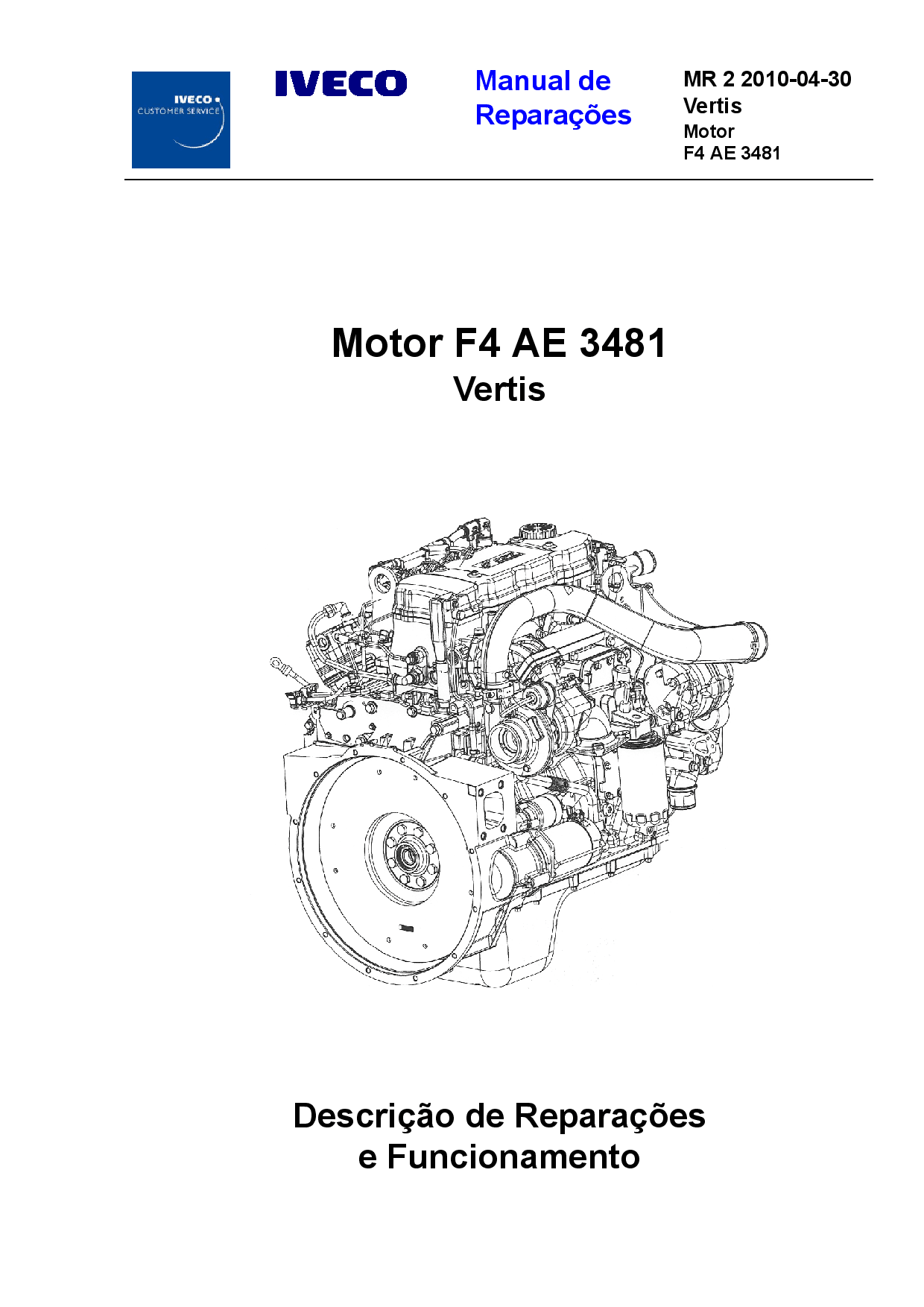 IVECO MR2 VERTIS AE 3481 MOTOR F4 Portuguese Manual de Reparacoes PDF Download