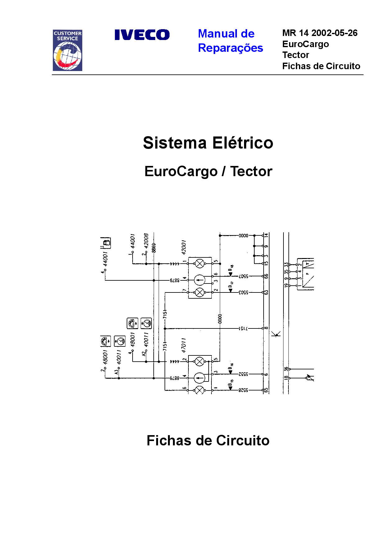Iveco M14 EuroCargo Sistema Eletrico Fichas de Circuito Portuguese Manual de Reparacoes PDF Download