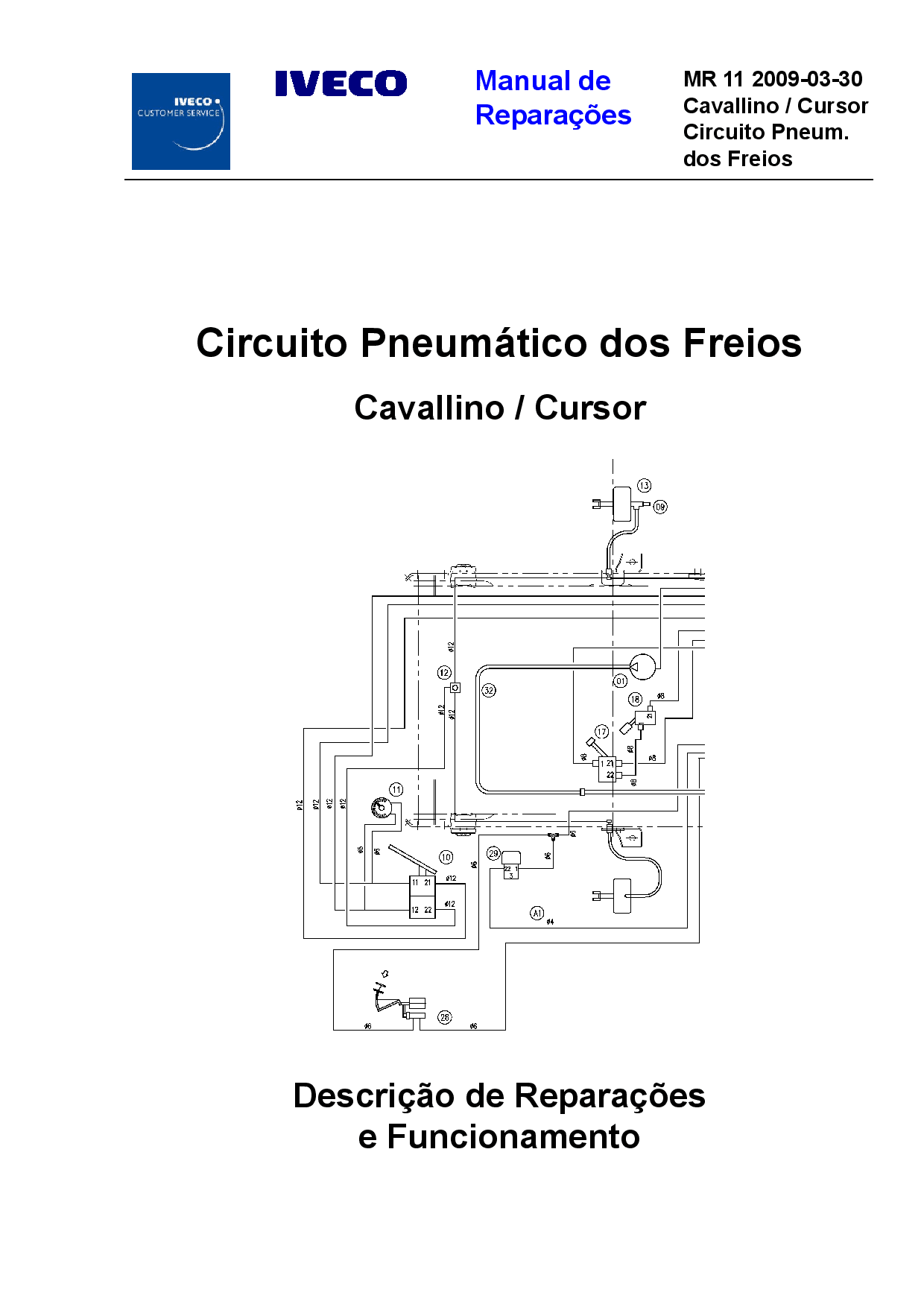 Iveco MR 11 Cavallino Cursor Circuito Pneumatico Freios Portuguese Manual de Reparacoes PDF Download