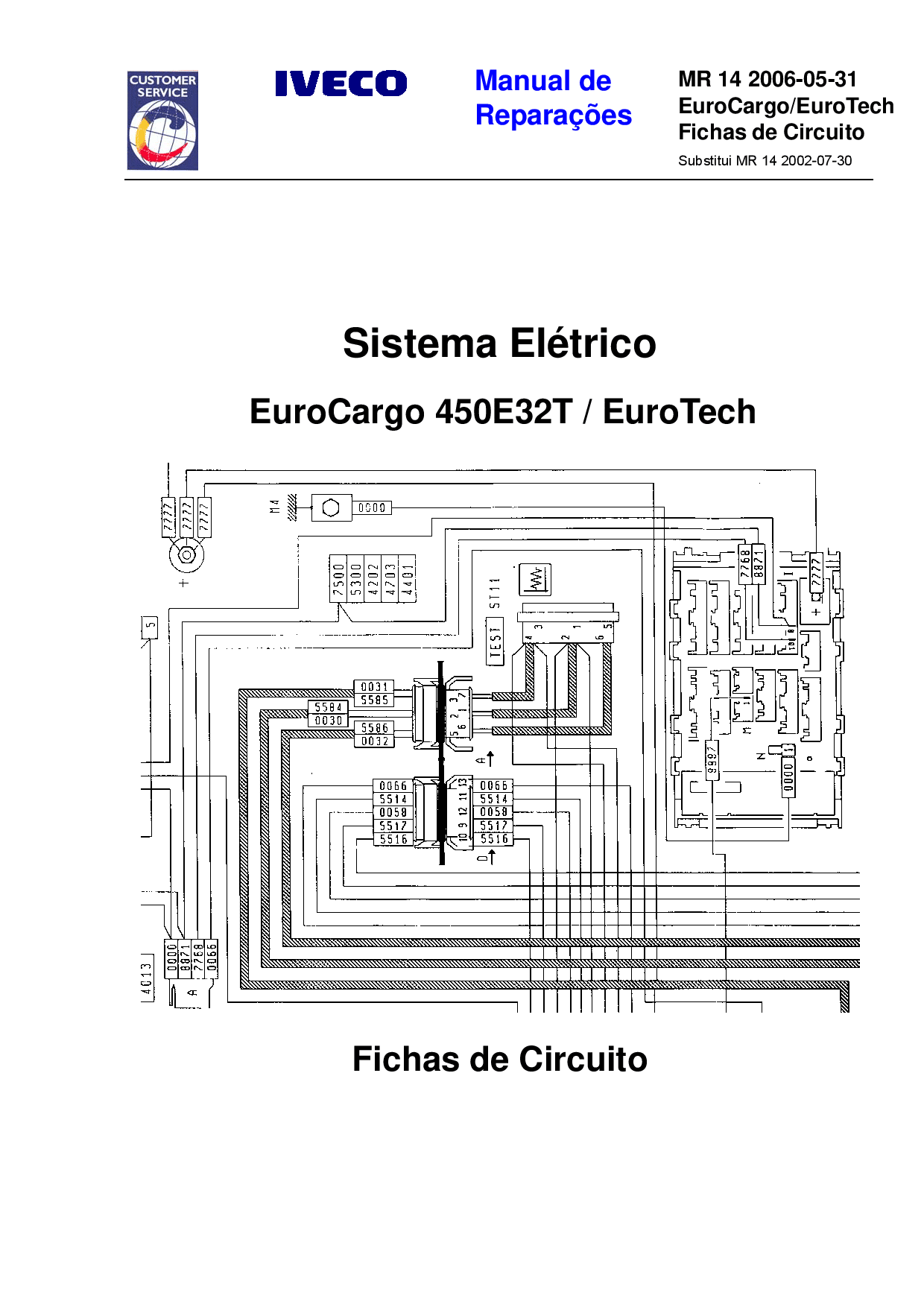 Iveco MR 14 450E32T Euro Cargo Tech Fichas Circuito Esquema Sistema Eletrico Portuguese Manual de Reparacoes PDF Download