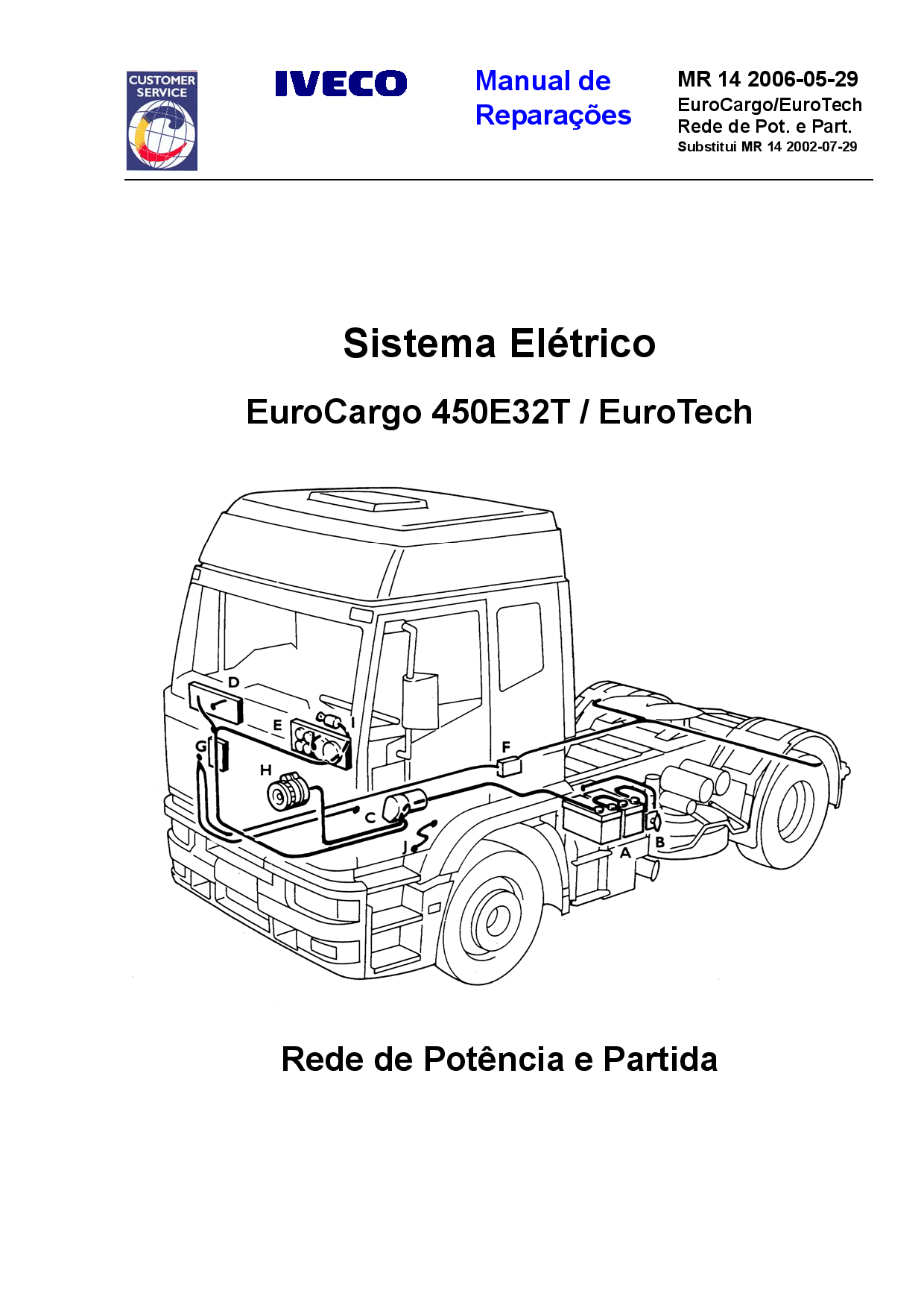 Iveco MR 14 450E32T EuroCargo EuroTech Rede Potencia Partida Manual de Reparacoes PDF Download