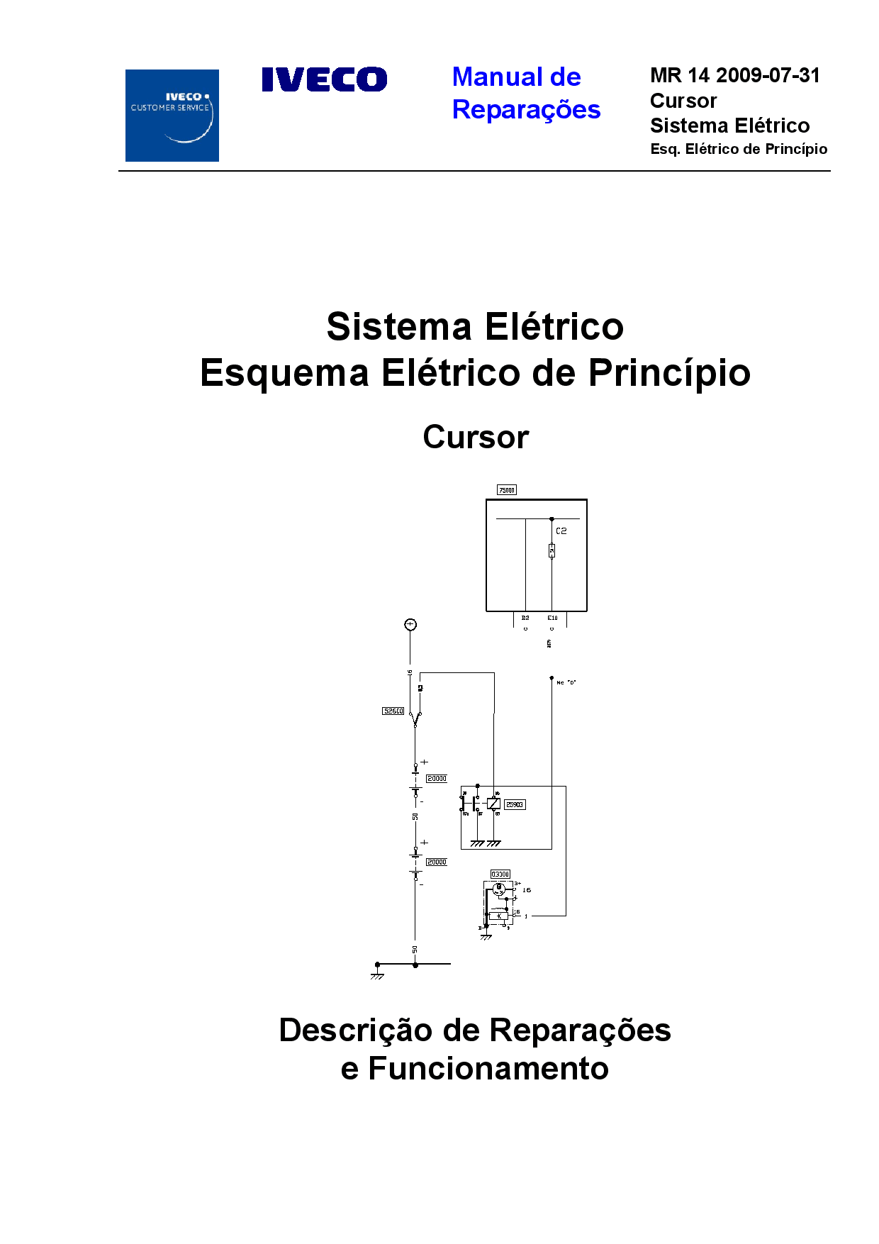 Iveco MR 14 Cursor Sistema Eletrico Esquema Eletrico Principio Portuguese Manual de Reparacoes PDF Download
