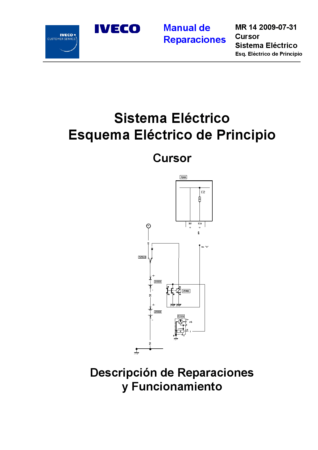 Iveco MR 14 Cursor Sistema Eletrico Esquema Eletrico Principio Spanish Manual de Reparaciones PDF Download
