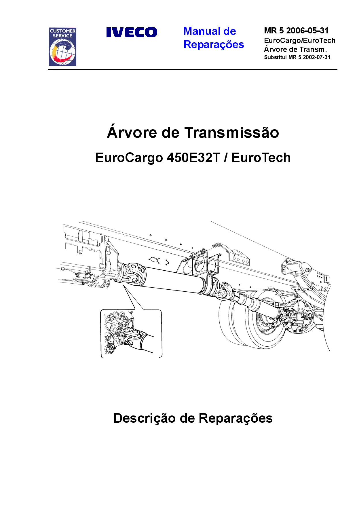 Iveco MR 5 450E32T EuroCargo Tech Transmissao Portuguese Manual de Reparacoes PDF Download