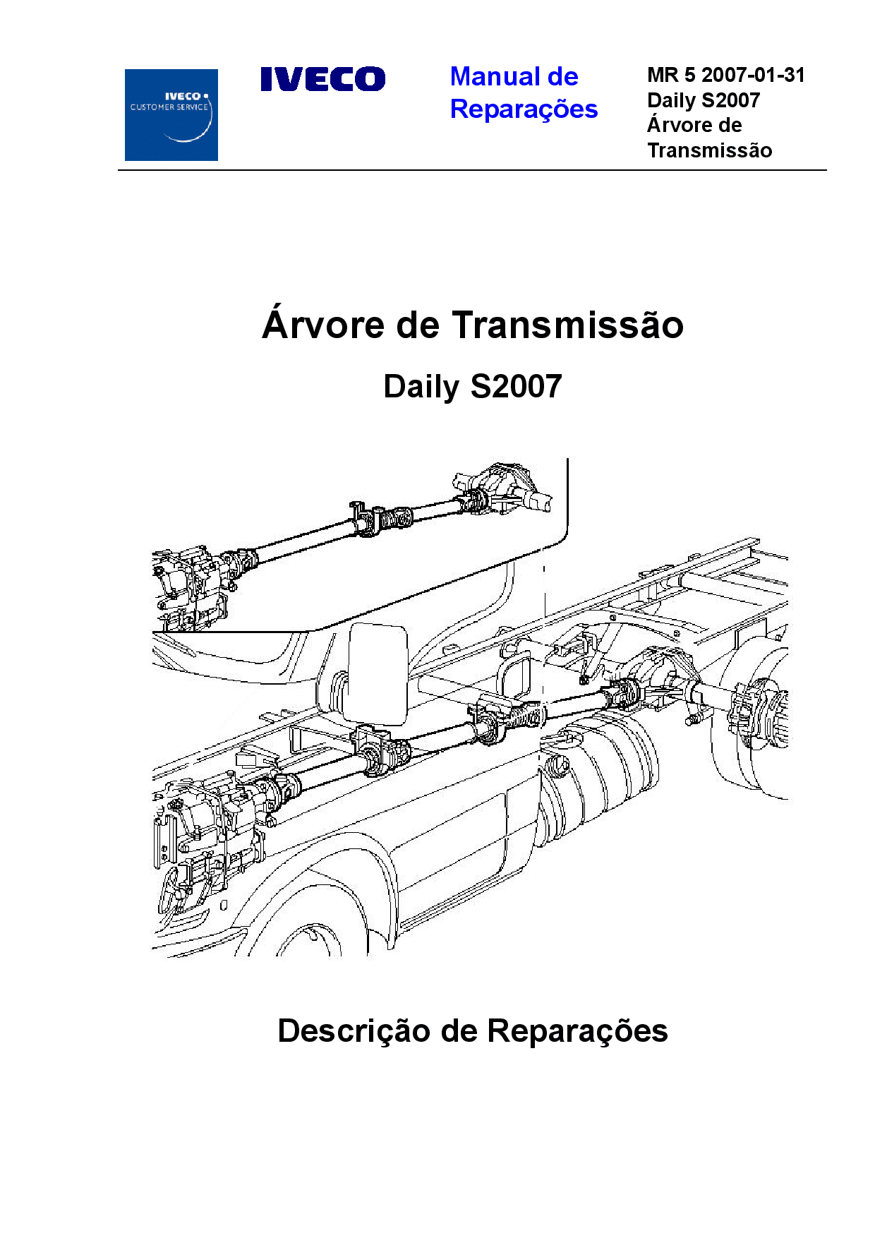 Iveco MR 5 Daily S2007 ArvoreTransmissao Portuguese Manual de Reparacoes PDF Download