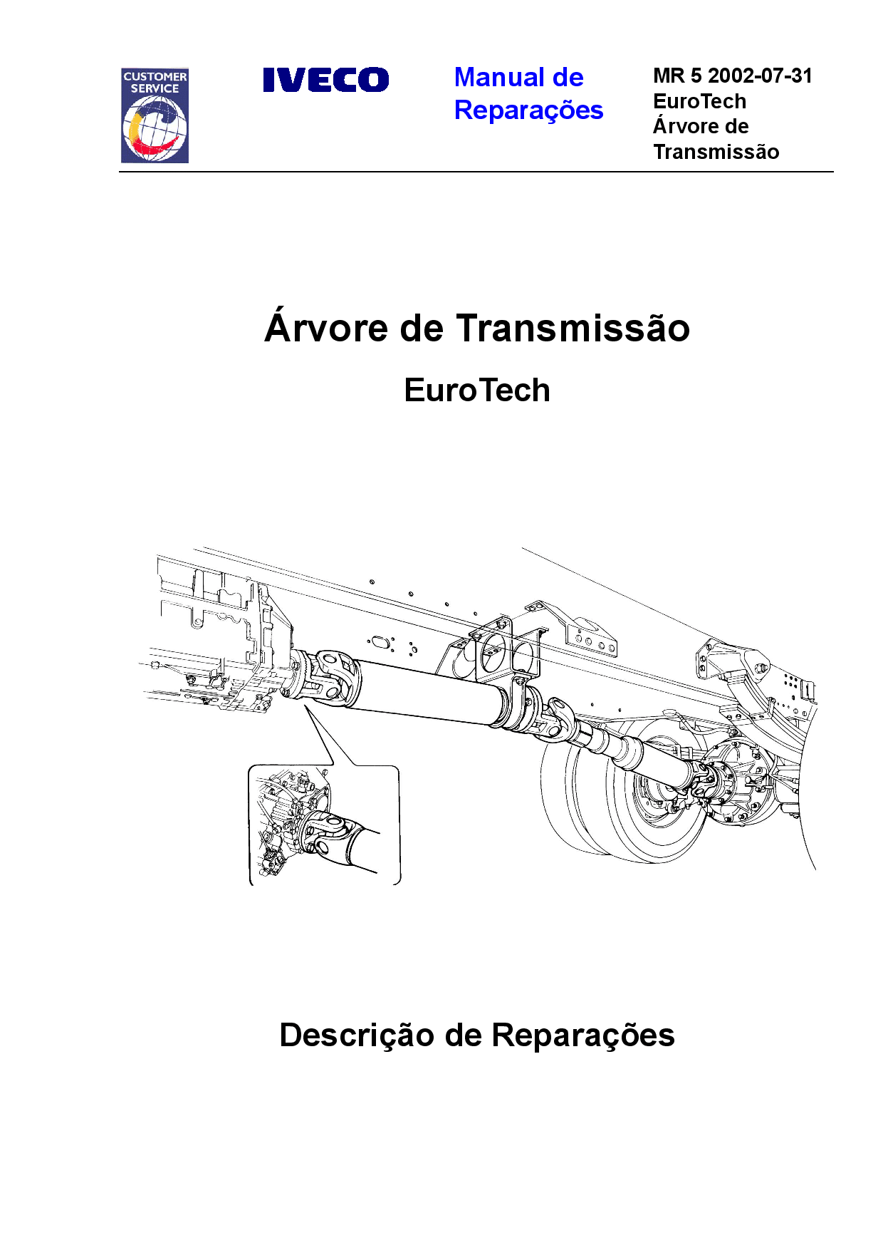 Iveco MR 5 EuroTechArvore de Transmissao Portuguese Manual de Reparacoes PDF Download
