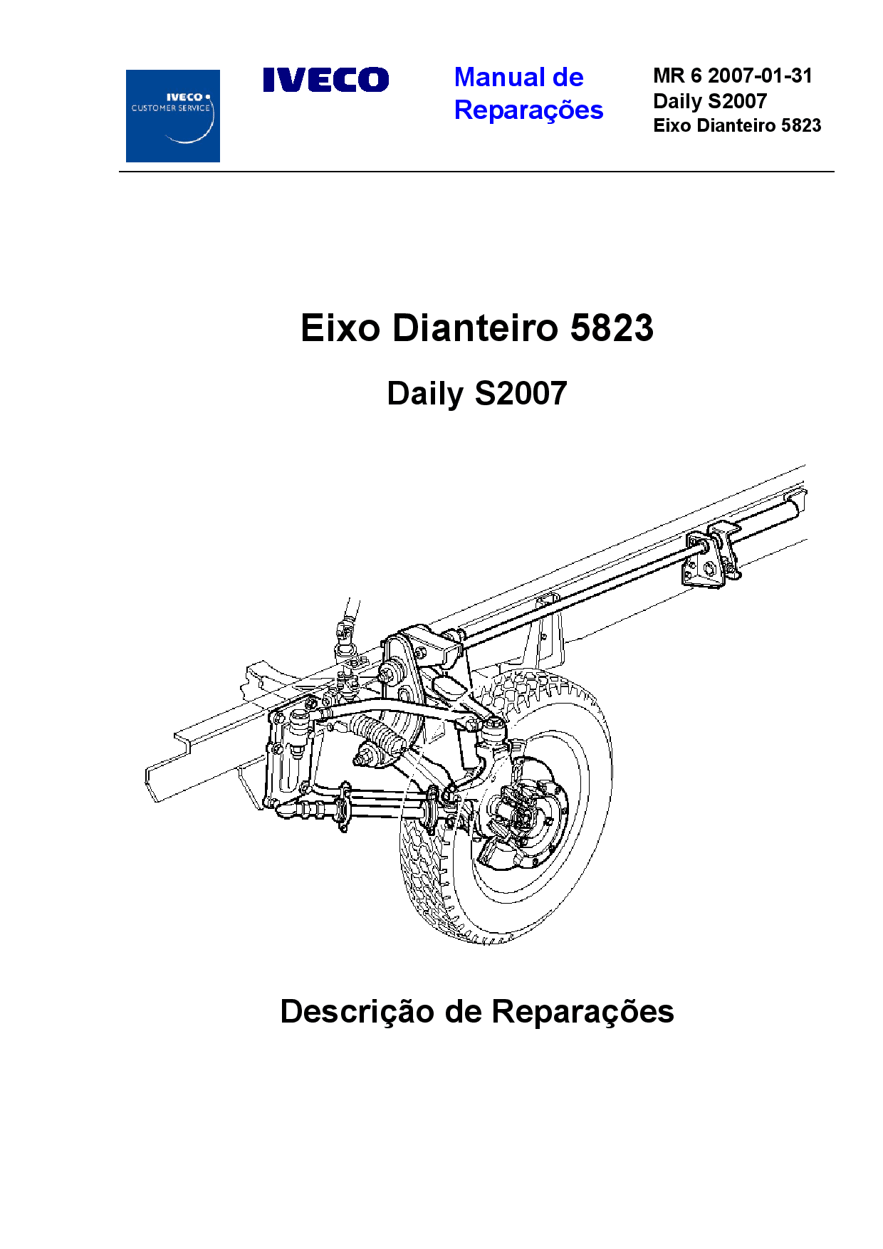 Iveco MR 6 Daily S2007 5823 EixoDianteiro Portuguese Manual de Reparacoes PDF Download