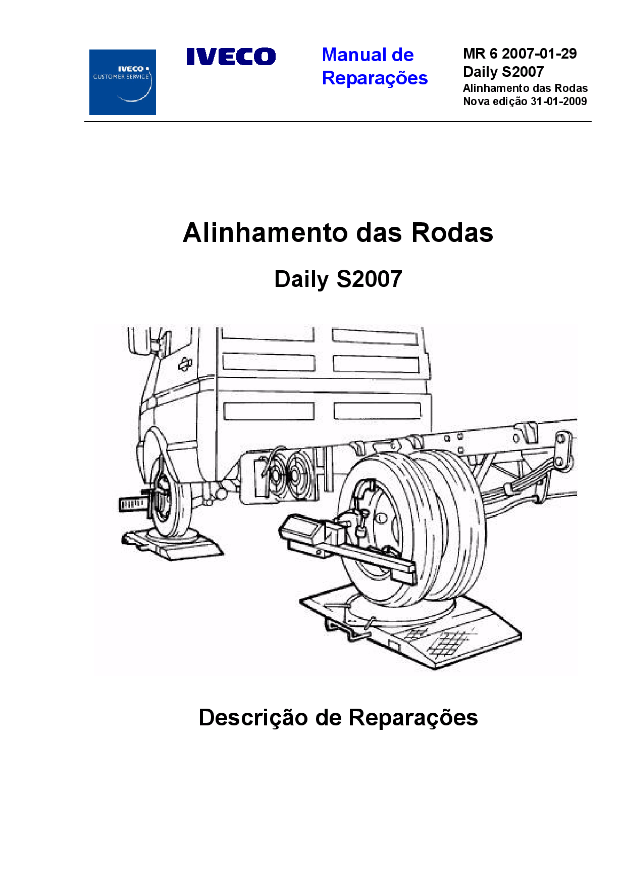 Iveco MR 6 Daily S2007 Eixo Dianteiro Alinhamento Rodas Portuguese Manual de Reparacoes PDF Download