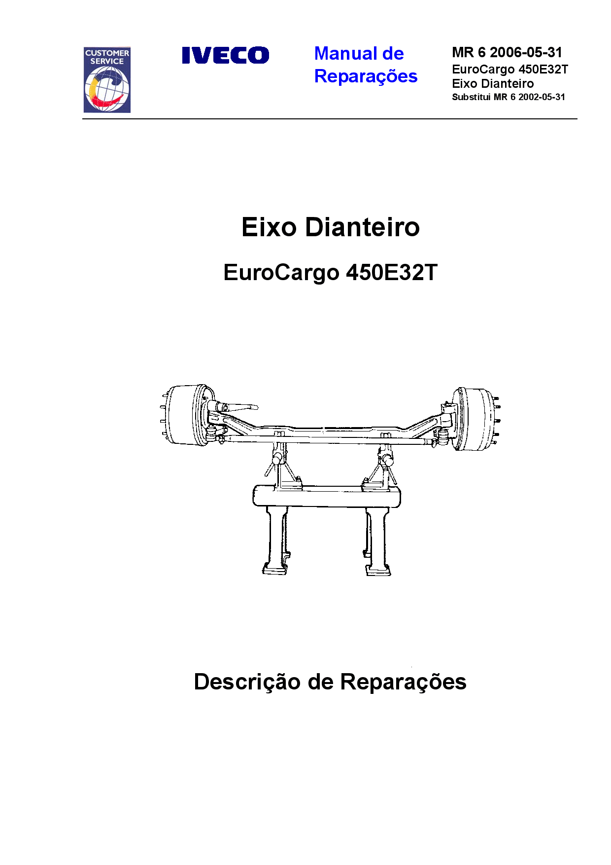 Iveco MR 6 EuroCargo 450E32T Eixo Dianteiro Portuguese Manual de Reparacoes PDF Download