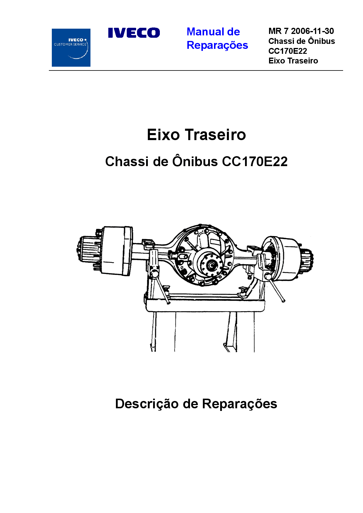Iveco MR 7 CC170E22 Chassi Onibus Eixo Traseiro Portuguese Manual de Reparacoes PDF Download