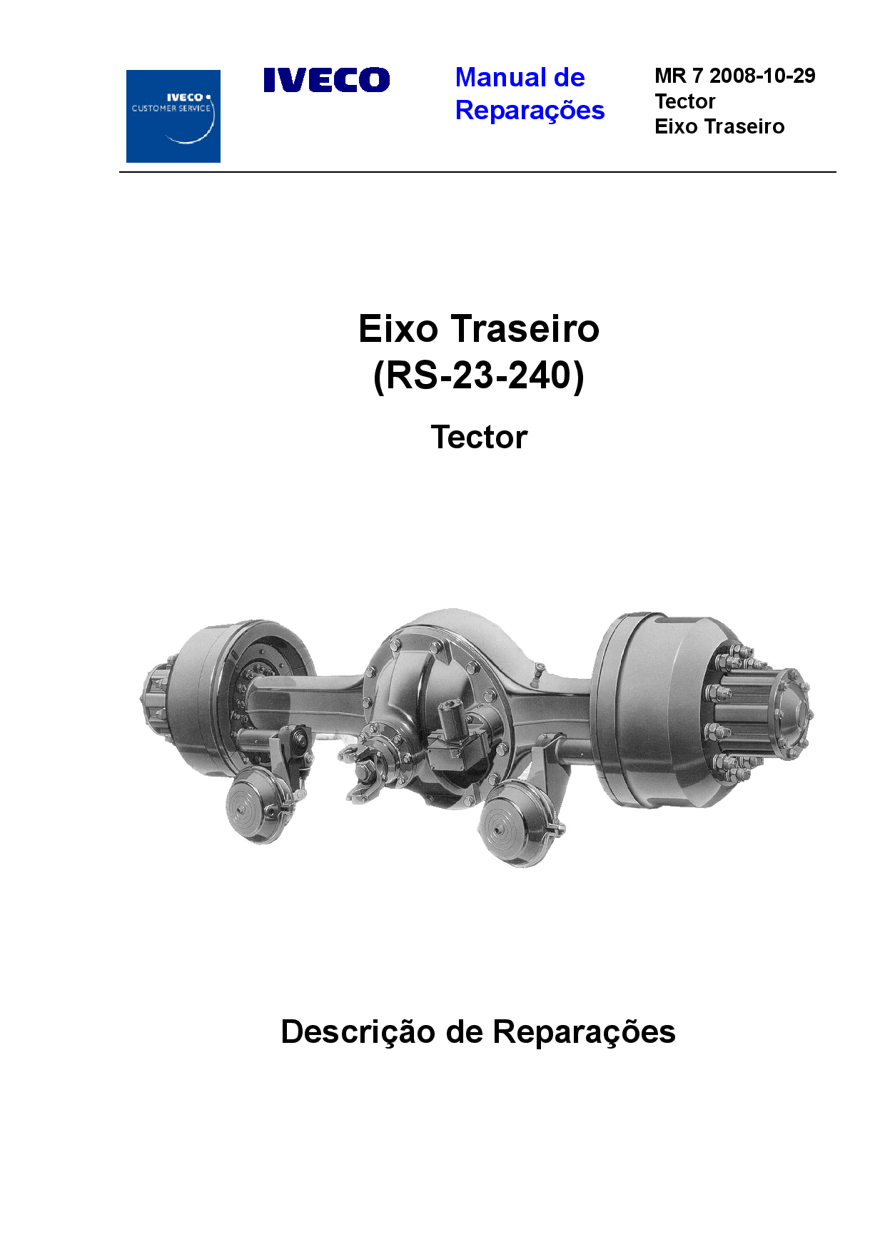 Iveco MR 7 RS 23 240 Tector Eixo Traseiro Portuguese Manual de Reparacoes PDF Download