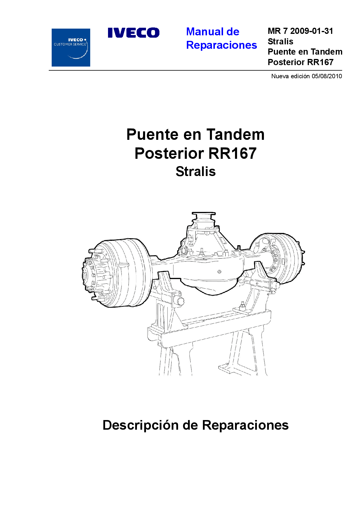 Iveco MR 7 Stralis RR167 PuenteTandemPosterior Spanish Manual de Reparaciones PDF Download