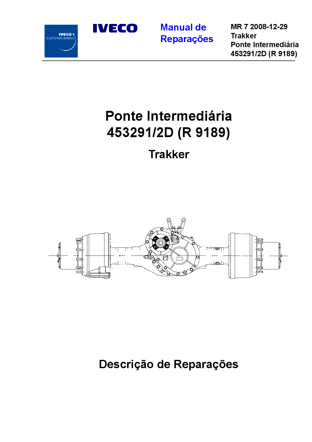 Iveco MR 7 Trakker 453291-2D (R9189) Ponte Intermediaria Portuguese Manual de Reparacoes PDF Download