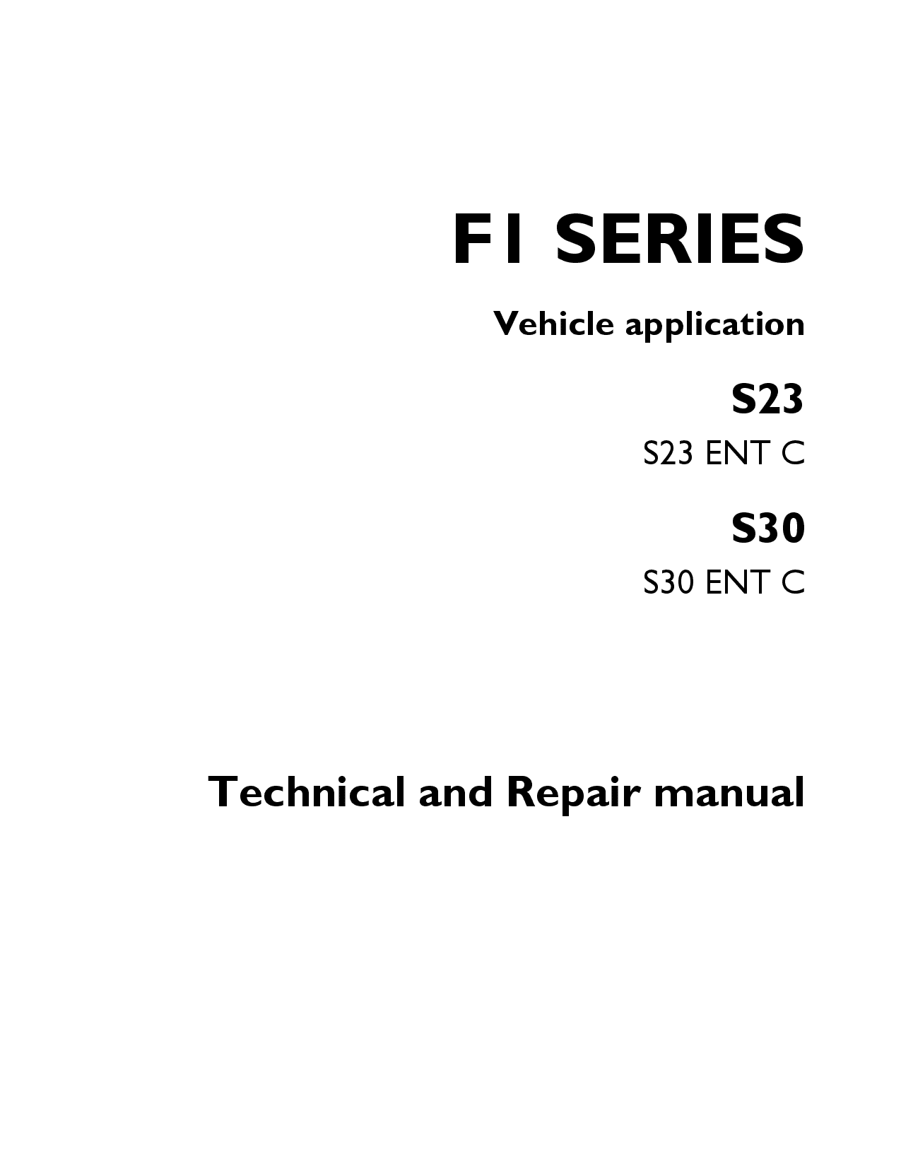 Iveco S23 S30 - ENTC series FI Engine Service Repair Manual PDF Download