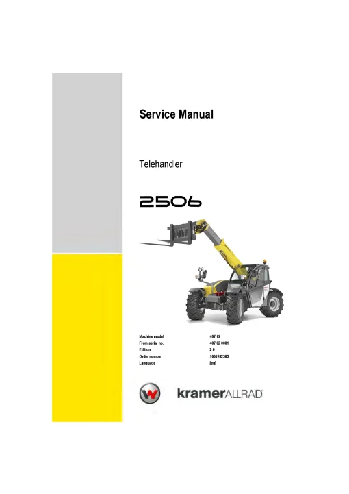 Karmer 2506 Telehandler Service Workshop manual PDF download