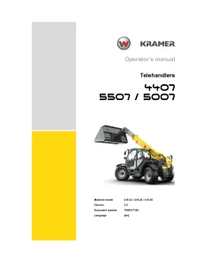 Kramer 4407 5507 5007 Telehandlers Operation Maintenance Manual PDF download