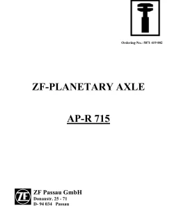 Planetary axles ZF APR 715 Service Workshop manual PDF download