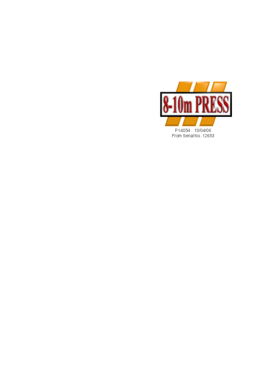 Simba 8-10m Press Range from SNo12653 Operation Maintenance Manual PDF download