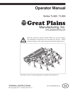 Simba Great Plains TL300 TL350 Cultivator Operation Maintenance Manual PDF download