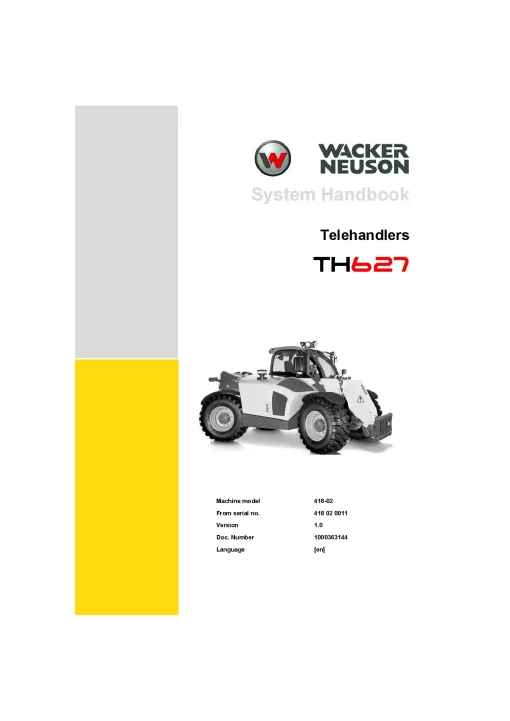 Wacker Neuson System TH627 Service Workshop manual PDF download