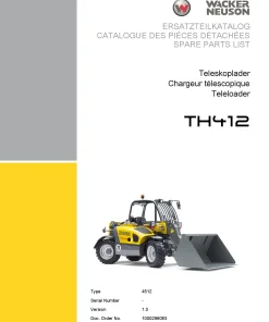 Wacker Neuson Telehandler TH412 Parts Catalog manual PDF download