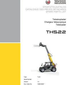 Wacker Neuson Telehandler TH522 Parts Catalog manual PDF download