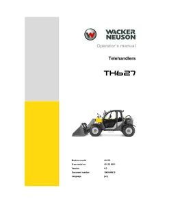 Wacker Neuson Telehandler TH627 Operation Maintenance Manual PDF download