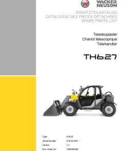 Wacker Neuson Telehandler TH627 Parts Catalog manual PDF download