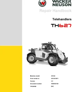 Wacker Neuson Telehandler TH627 Service Workshop manual PDF download