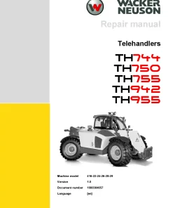 Wacker Neuson Telehandler TH744 TH750 TH755 TH942 TH955 Service Workshop manual PDF download