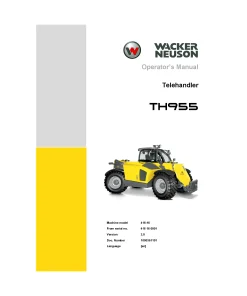Wacker Neuson Telehandler TH955 Operation Maintenance Manual PDF download