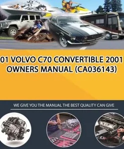 01 Volvo C70 Convertible 2001 Owners Manual (CA036143)
