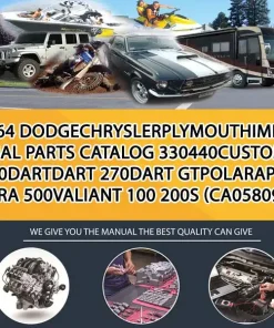 1964 DodgeChryslerPlymouthImperial Parts Catalog 330440Custom 880DartDart 270Dart GtPolaraPolara 500Valiant 100 200S (CA058091)