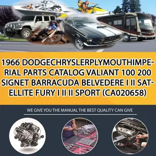 1966 DodgeChryslerPlymouthImperial Parts Catalog Valiant 100 200 Signet Barracuda Belvedere I Ii Satellite Fury I Ii Ii Sport (CA020658)