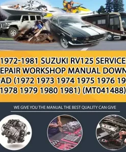 1972-1981 Suzuki Rv125 Service Repair Workshop Manual Download (1972 1973 1974 1975 1976 1977 1978 1979 1980 1981) (MT041488)