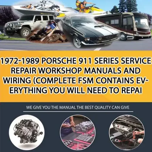 1972-1989 Porsche 911 Series Service Repair Workshop Manuals And Wiring (Complete Fsm Contains Everything You Will Need To Repai (CA032739)